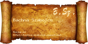 Bachna Szabolcs névjegykártya
